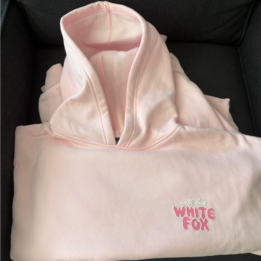 White Fox Pink Hoodie